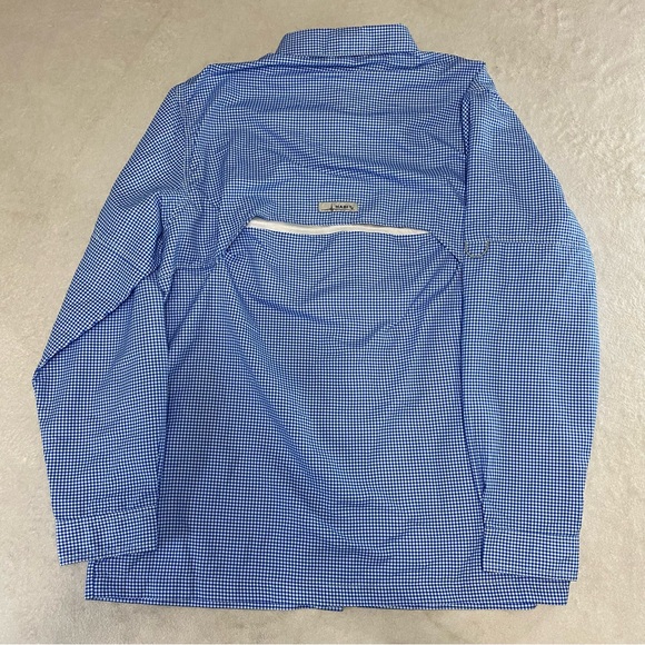 HABIT Fishing Shirt Men's Size L 40+Solar Factor Button Down Vented Blue Plaid - Picture 7 of 10